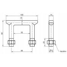 Load securing holder 2000 kg, large belt loop