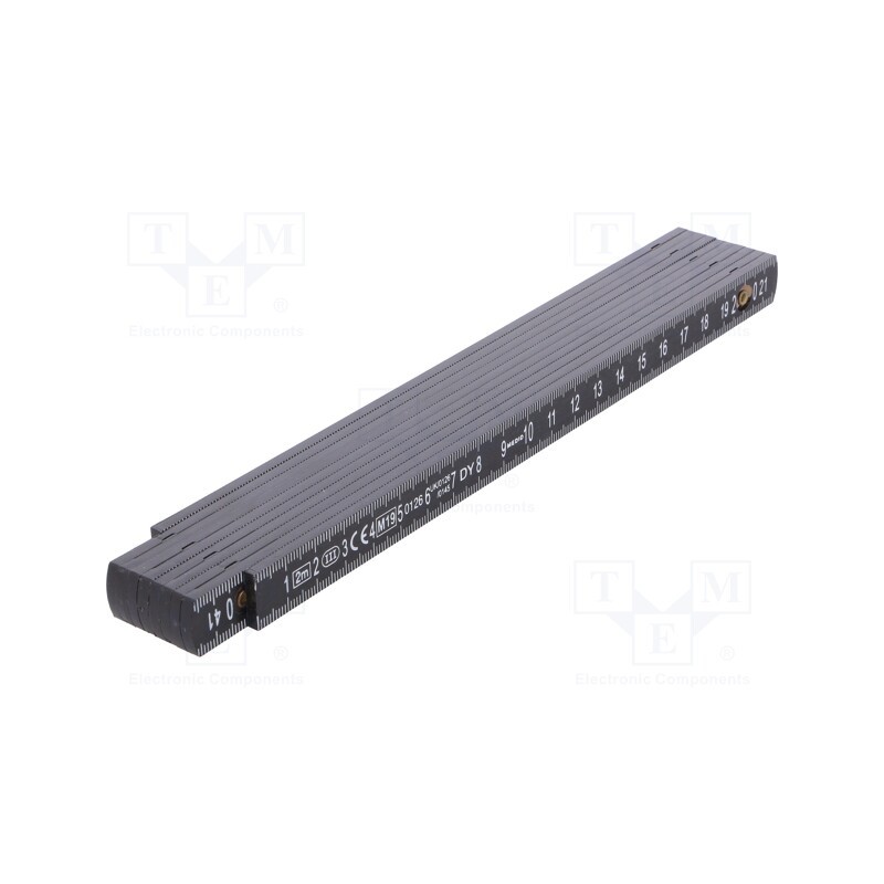 1 pcs x MEDID - 2012 - Folding ruler, L: 2m, black, measure