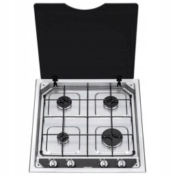 4-burner linear cooker with glass cover