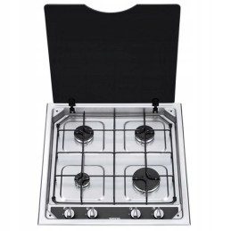 4-burner linear cooker with glass cover