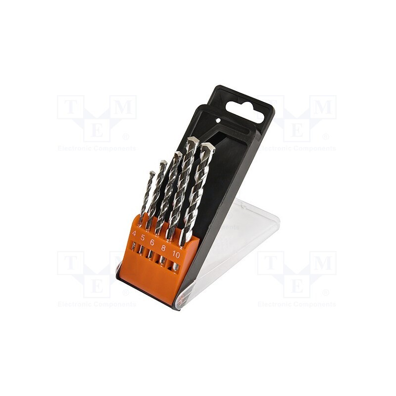 1 set x AVIT - AV08010 - Drill set, for concrete, steel, box, concrete, 5pcs.