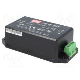 1 pcs x MEAN WELL - IRM-45-15ST - Power supply: switched-mode, for building in,modular, 45W, 15VDC