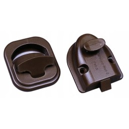 Chrome furniture lock for a camper trailer