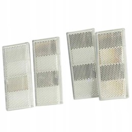 Set of 4x trailer reflectors, white 90x40mm