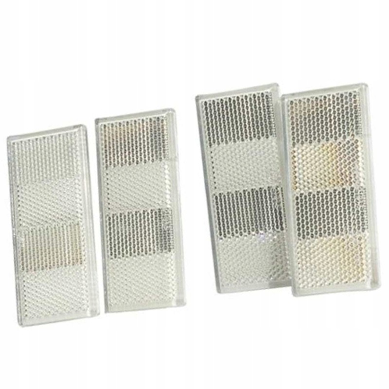 Set of 4x trailer reflectors, white 90x40mm