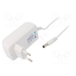 1 pcs x POS - POSB12050A-WH - Power supply: switched-mode, plug, 12VDC, 0.5A, 6W, Plug: EU, 80.14%