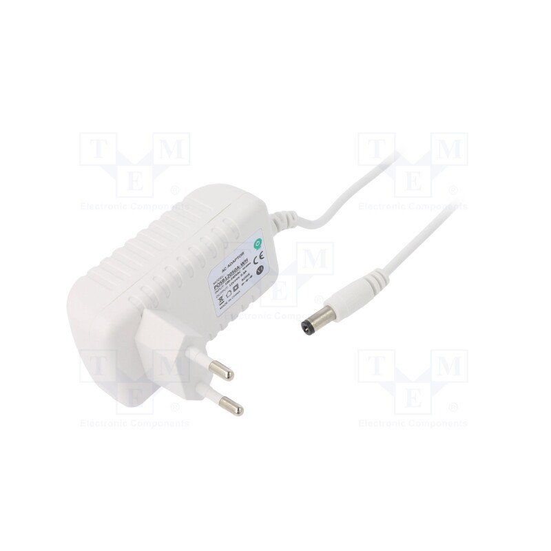 1 pcs x POS - POSB12050A-WH - Power supply: switched-mode, plug, 12VDC, 0.5A, 6W, Plug: EU, 80.14%