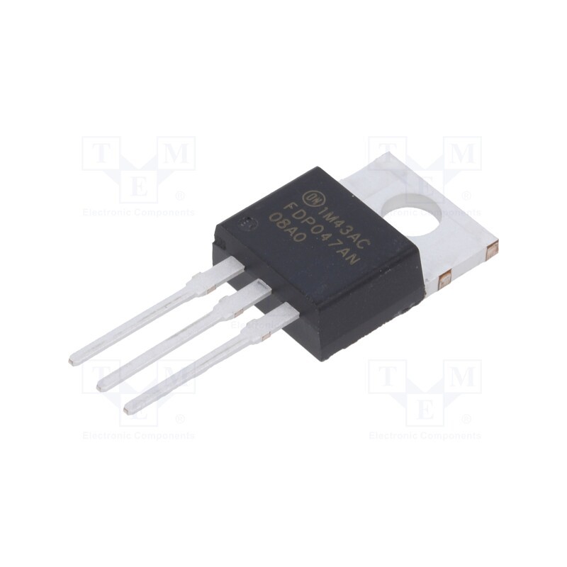 1 pcs x ONSEMI - FDP047AN08A0 - Transistor: N-MOSFET, unipolar, 75V, 80A, 310W, TO220-3