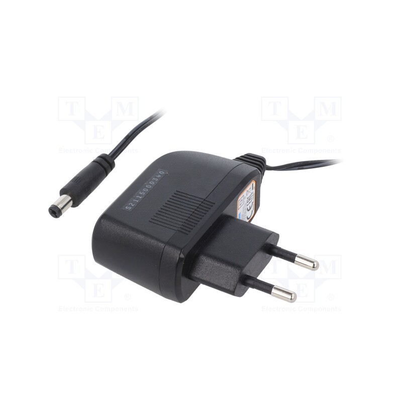 1 pcs x AIMTEC - AMA5ER4-050100Y - Power supply: switched-mode, plug, 5VDC, 1A, 5W, Plug: EU, 73%, black