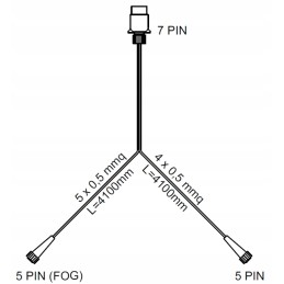 Cable harness 7pin 4m, 7pin bayonet 5pin plug