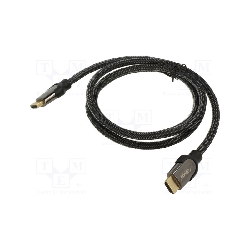 1 pcs x AKYGA - AK-HD-15S - Cable, HDMI 2.1, HDMI plug,both sides, textile, 1.5m, black