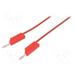 1 pcs x HIRSCHMANN T&M - MLN 100/1 RT - Test lead, 60VDC, 16A, with 4mm axial socket, Len: 1m, red