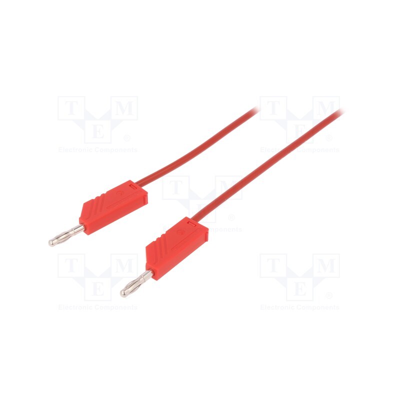 1 pcs x HIRSCHMANN T&M - MLN 100/1 RT - Test lead, 60VDC, 16A, with 4mm axial socket, Len: 1m, red