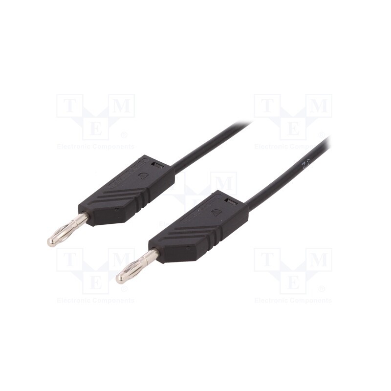 1 pcs x HIRSCHMANN T&M - MLN 100/1 SW - Test lead, 60VDC, 16A, with 4mm axial socket, Len: 1m, black
