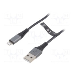 1 pcs x Goobay - 49268 - Cable, USB 2.0, Apple Lightning plug,USB A plug, 1m, 480Mbps