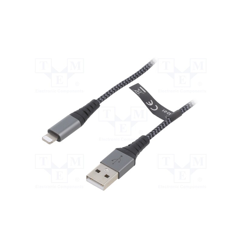 1 pcs x Goobay - 49268 - Cable, USB 2.0, Apple Lightning plug,USB A plug, 1m, 480Mbps