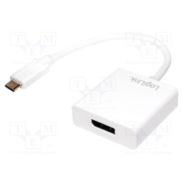 1 pcs x LOGILINK - UA0246A - Adapter, USB 3.0, DisplayPort socket,USB C plug, 140mm, white