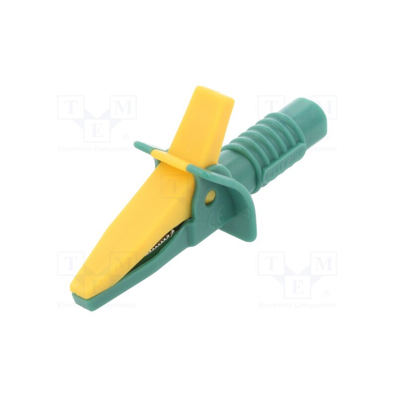 1 pcs x CLIFF - FCR7925 - Crocodile clip, 10A, yellow-green, max.25mm
