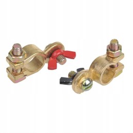 Battery terminal plus and minus brass butterflies x2