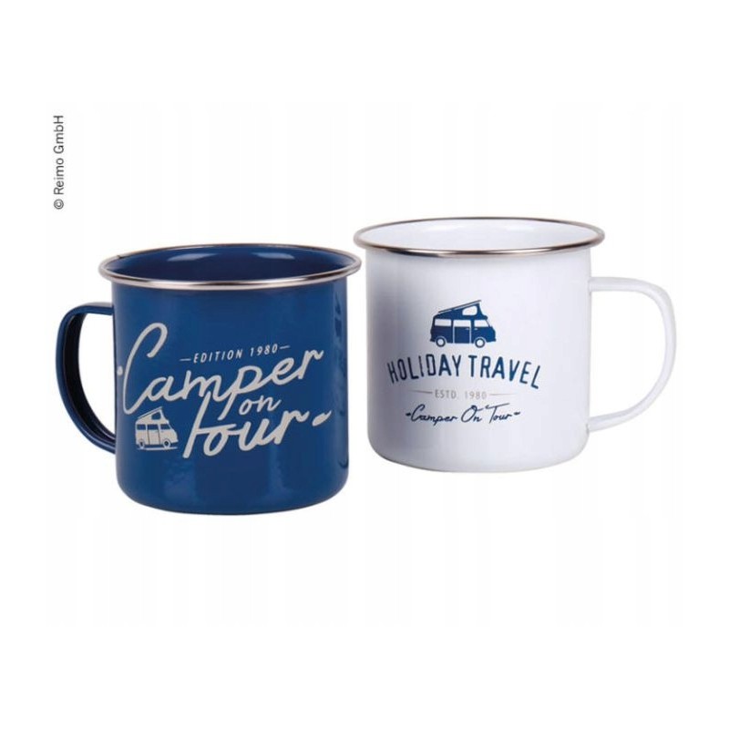 Enamel mug, mugs for a holiday travel camper