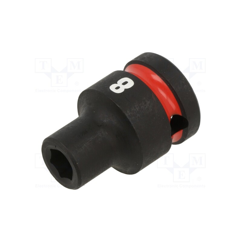 1 pcs x Milwaukee - 4932480302 - Socket, 6-angles,socket spanner,impact, HEX 8mm, 1/2', short