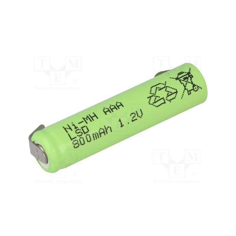 1 pcs x JJJ - AAA80 BL - Re-battery: Ni-MH, AAA,R3, 1.2V, 800mAh, soldering lugs