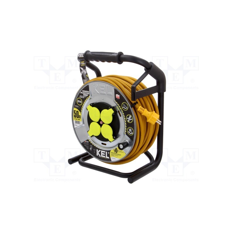 1 pcs x KEL - W-99284 - Extension lead, 3G2.5mm2, reel,with non-rotating sockets, 50m