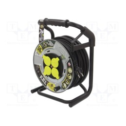 1 pcs x KEL - W-99281 - Extension lead, 3G2.5mm2, reel,with non-rotating sockets, black