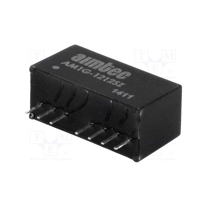 1 pcs x AIMTEC - AM1G-1212SZ - Converter: DC/DC, 1W, Uin: 9÷18V, Uout: 12VDC, Iout: 83mA, SIP8, THT