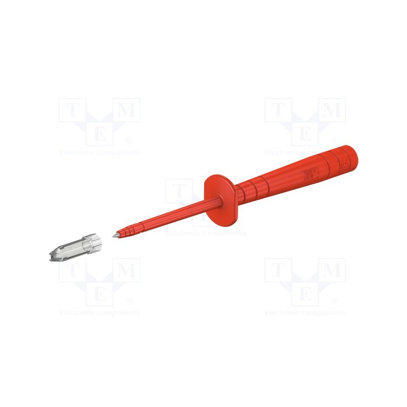 1 pcs x STu00c4UBLI - 24.0231-22 - Test probe, 1A, red, Socket size: 4mm, Overall len: 140mm