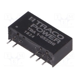 1 pcs x TRACO POWER - TBA 1-0522HI - Converter: DC/DC, 1W, Uin: 4.5÷5.5V, Uout: 12VDC, Uout2: -12VDC, SIP7