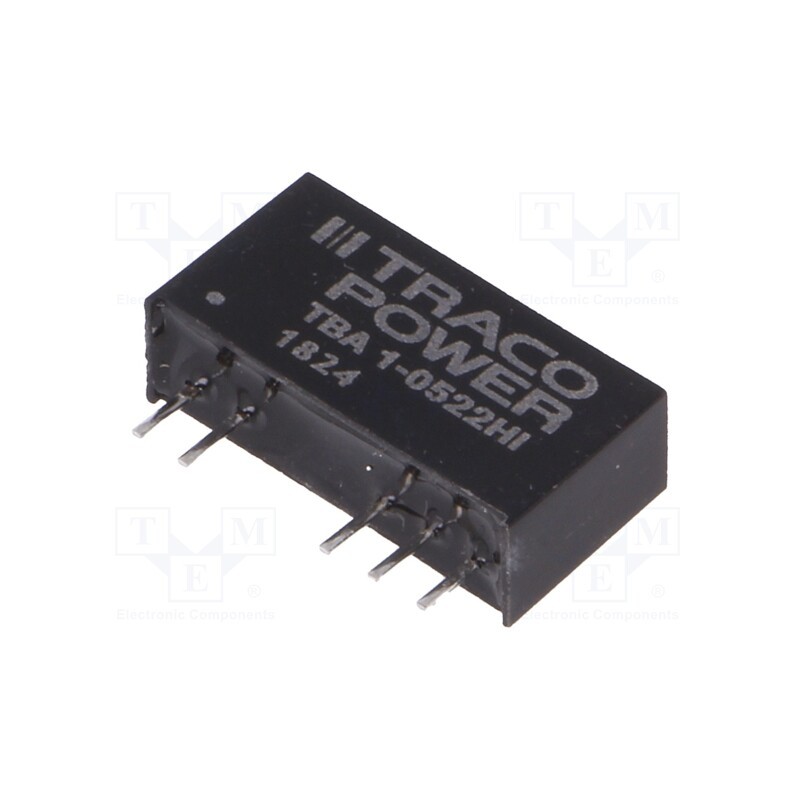 1 pcs x TRACO POWER - TBA 1-0522HI - Converter: DC/DC, 1W, Uin: 4.5÷5.5V, Uout: 12VDC, Uout2: -12VDC, SIP7