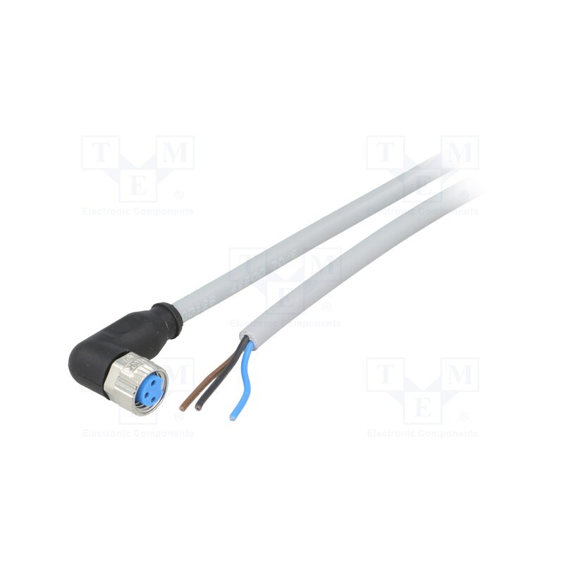 1 pcs x SICK - YG8U13-100VA1XLEAX - Connection lead, M8, PIN: 3, angled, 10m, plug, 60VAC, 4A, -30÷80°C