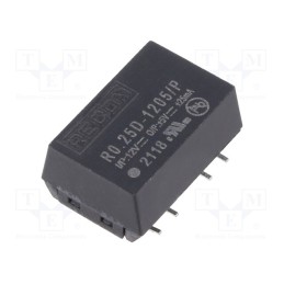 1 pcs x RECOM - R0.25D-1205/P - Converter: DC/DC, 0.25W, Uin: 10.8÷13.2V, Uout: 5VDC, Uout2: -5VDC