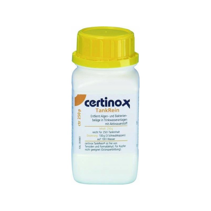 Certinox for cleaning clean water installations