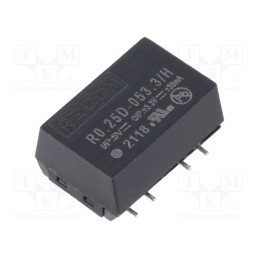 1 pcs x RECOM - R0.25D-053.3/H - Converter: DC/DC, 0.25W, Uin: 4.5÷5.5V, Uout: 3.3VDC, Uout2: -3.3VDC