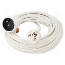 1 pcs x KEL - W-97417 - Extension lead, 3x1.5mm2, Sockets: 1, PVC, white, 10m, 16A, STANDARD