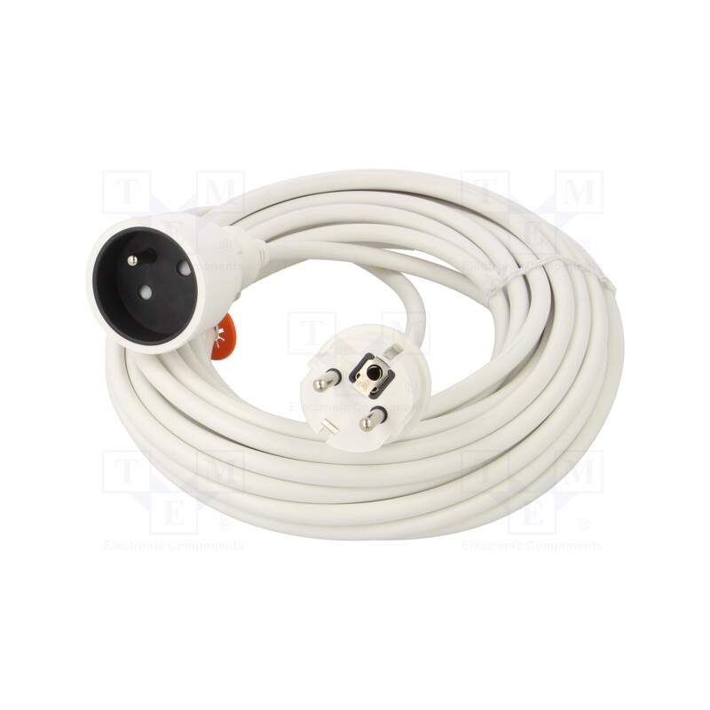 1 pcs x KEL - W-97417 - Extension lead, 3x1.5mm2, Sockets: 1, PVC, white, 10m, 16A, STANDARD