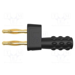 1 pcs x SCHu00dcTZINGER - KURZ 5741 / 5.08-2 IG MB AU / SW - Stackable safety shunt, 2mm banana, 12A, 33VAC, 70VDC, black
