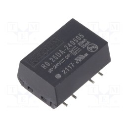 1 pcs x RECOM - R0.25DA-240505 - Converter: DC/DC, 0.25W, Uin: 21.6÷26.4V, Uout: 5VDC, Uout2: 5VDC