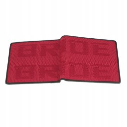 The bride's leather wallet made of black and red racing fabric