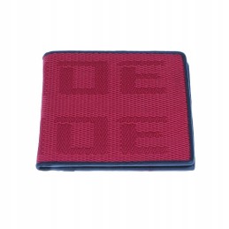 The bride's leather wallet made of black and red racing fabric