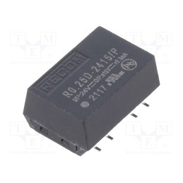 1 pcs x RECOM - R0.25D-2415/P - Converter: DC/DC, 0.25W, Uin: 21.6÷26.4V, Uout: 15VDC, Uout2: -15VDC