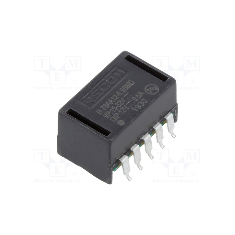 1 pcs x RECOM - R-78AA12-0.5SMD - Converter: DC/DC, 6W, Uin: 15÷32V, Uout: 12VDC, Iout: 0.5A, SMD, PCB