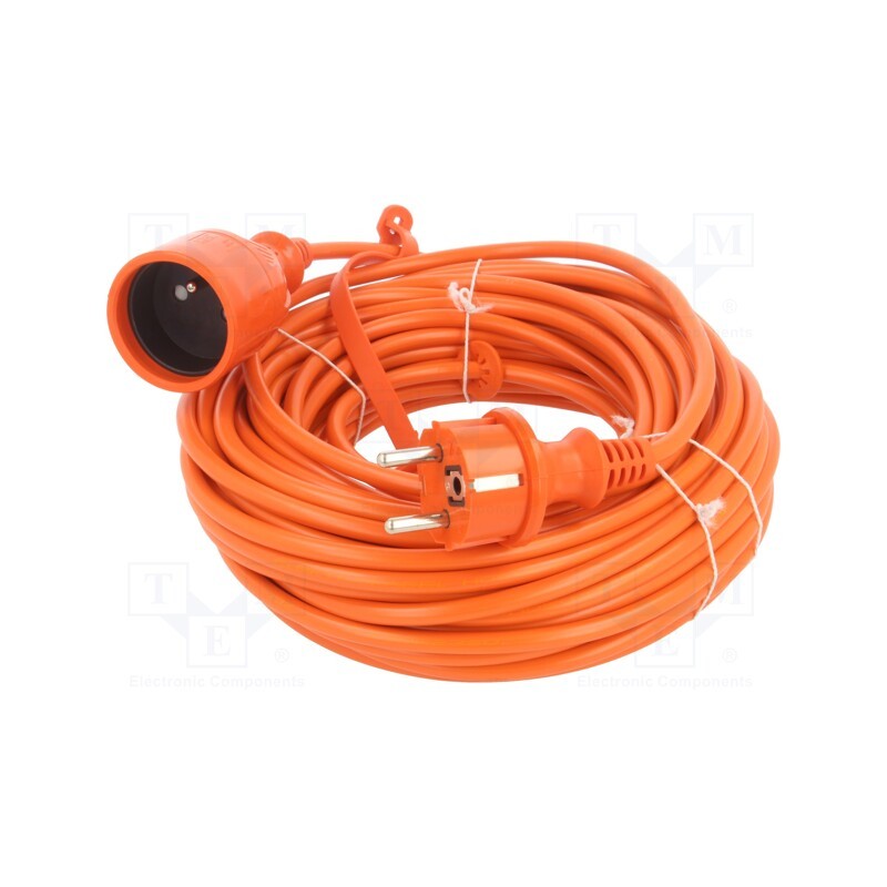 1 pcs x KEL - W-96971 - Extension lead, 3x1mm2, Sockets: 1, PVC, orange, 20m, 10A, STANDARD