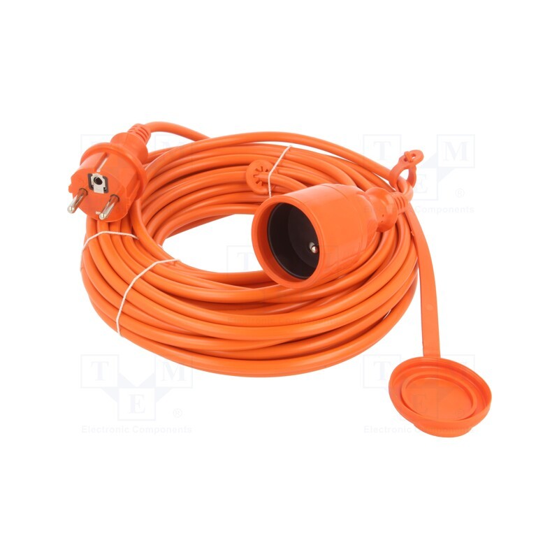 1 pcs x KEL - W-96970 - Extension lead, 3x1mm2, Sockets: 1, PVC, orange, 15m, 10A, STANDARD
