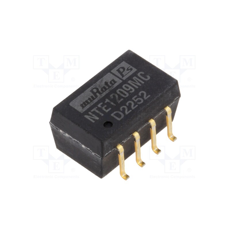 1 pcs x Murata Power Solutions - NTE1209MC - Converter: DC/DC, 1W, Uin: 10.8÷13.2V, Uout: 9VDC, Iout: 111mA, SMD