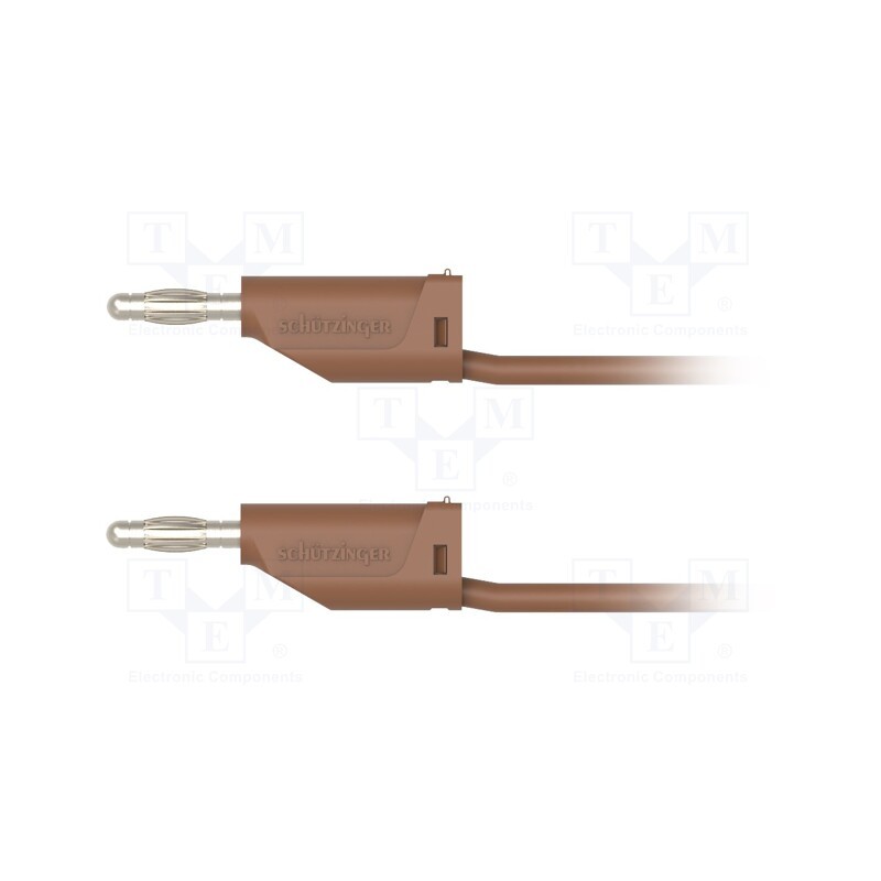 1 pcs x SCHu00dcTZINGER - MFK 15 / 1 / 25 / BR - Test lead, 70VDC, 33VAC, 16A, banana plug 4mm,both sides, brown