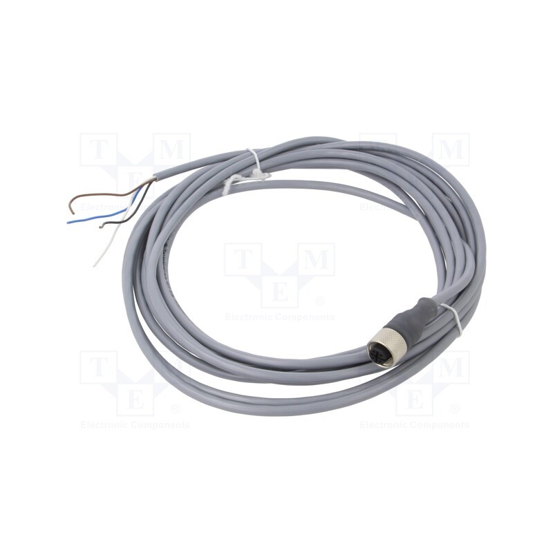 1 pcs x TELEMECANIQUE SENSORS - XZCPV1141L5 - Connection lead, M12, PIN: 4, straight, 5m, plug, 250VAC, 3A, 300VDC