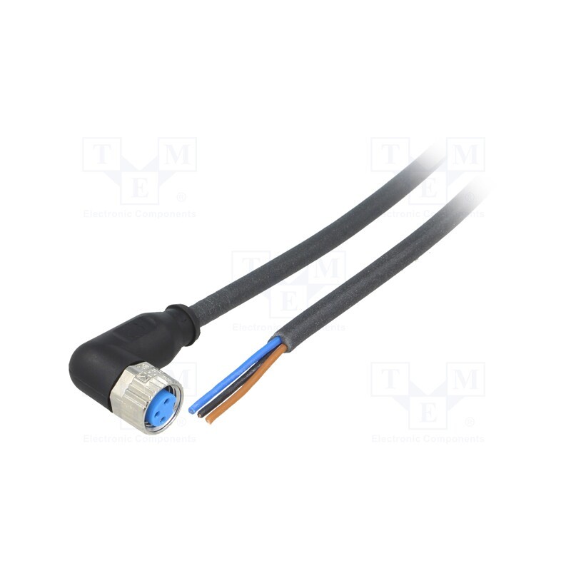 1 pcs x SICK - YG8U13-020UA1XLEAX - Connection lead, M8, PIN: 3, angled, 2m, plug, 60VAC, 4A, -40÷80°C